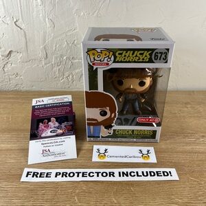 Chuck Norris Funko Pop #673 Target Vaulted COA Signed Autograph NEAR MINT